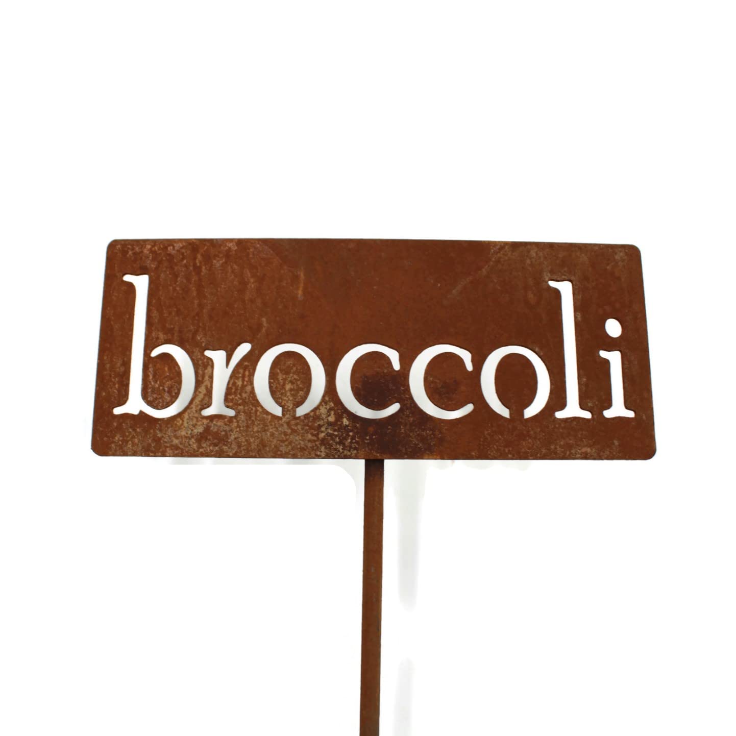 Classic Metal Garden Markers 19 Inches Tall (broccoli, Naturally Rusted)-VerdiqueGarden