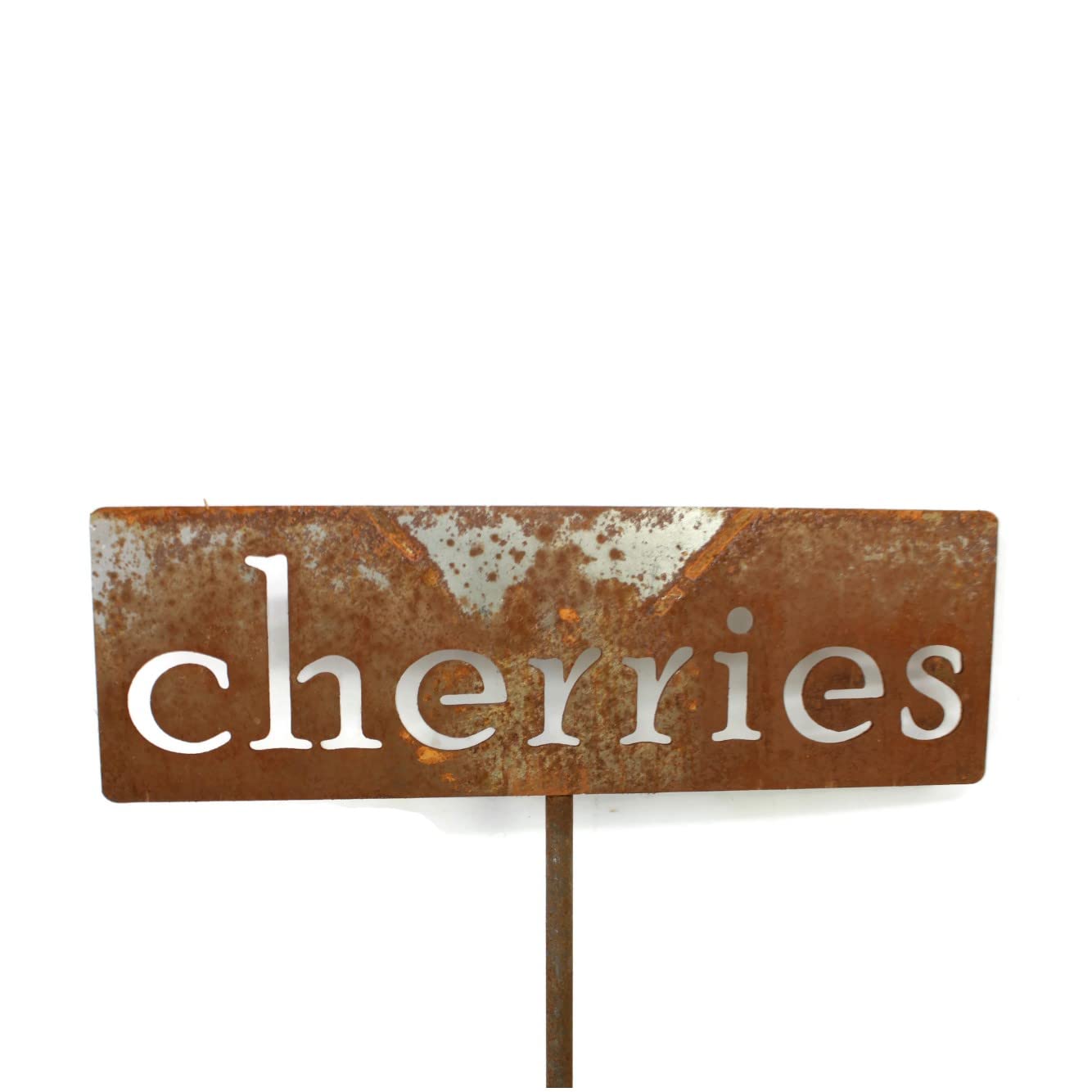 Classic Metal Garden Markers 19 Inches Tall (cherries, Naturally Rusted)-VerdiqueGarden