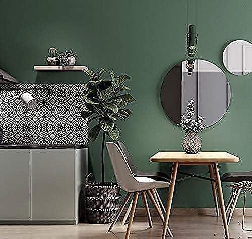 Dimoon 118''x23.6'' Green Peel and Stick Wallpaper Contact Paper Modern Self Adhesive Wall Paper Removable Renter Friendly Textured Solid Color Shelf Cabinet Vinyl Roll (118''x23.6'',Dark Green)-VerdiqueGarden