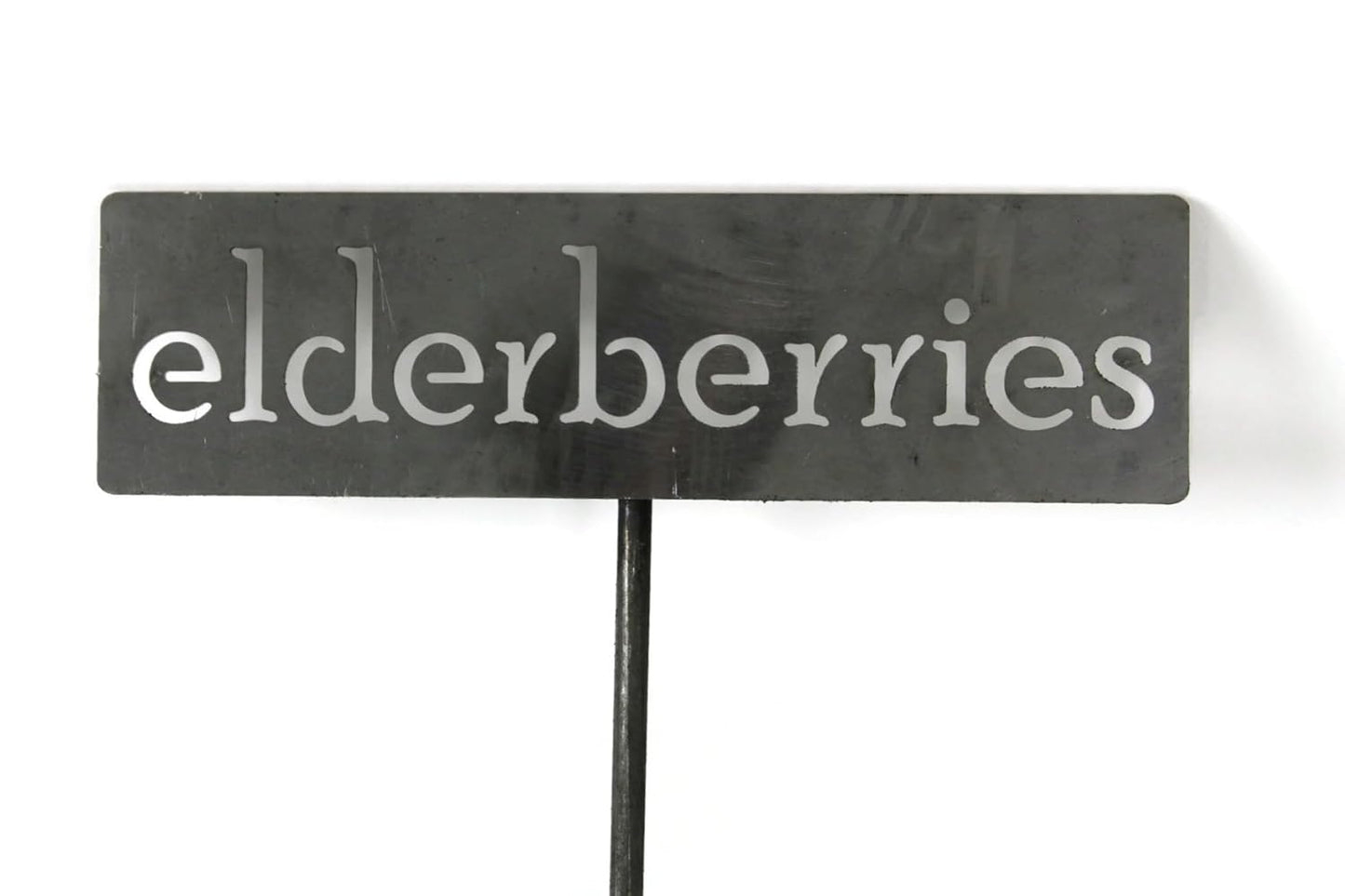 Classic Metal Garden Markers 19 Inches Tall (elderberries, Raw, Unfinished Steel (will rust with time))-VerdiqueGarden