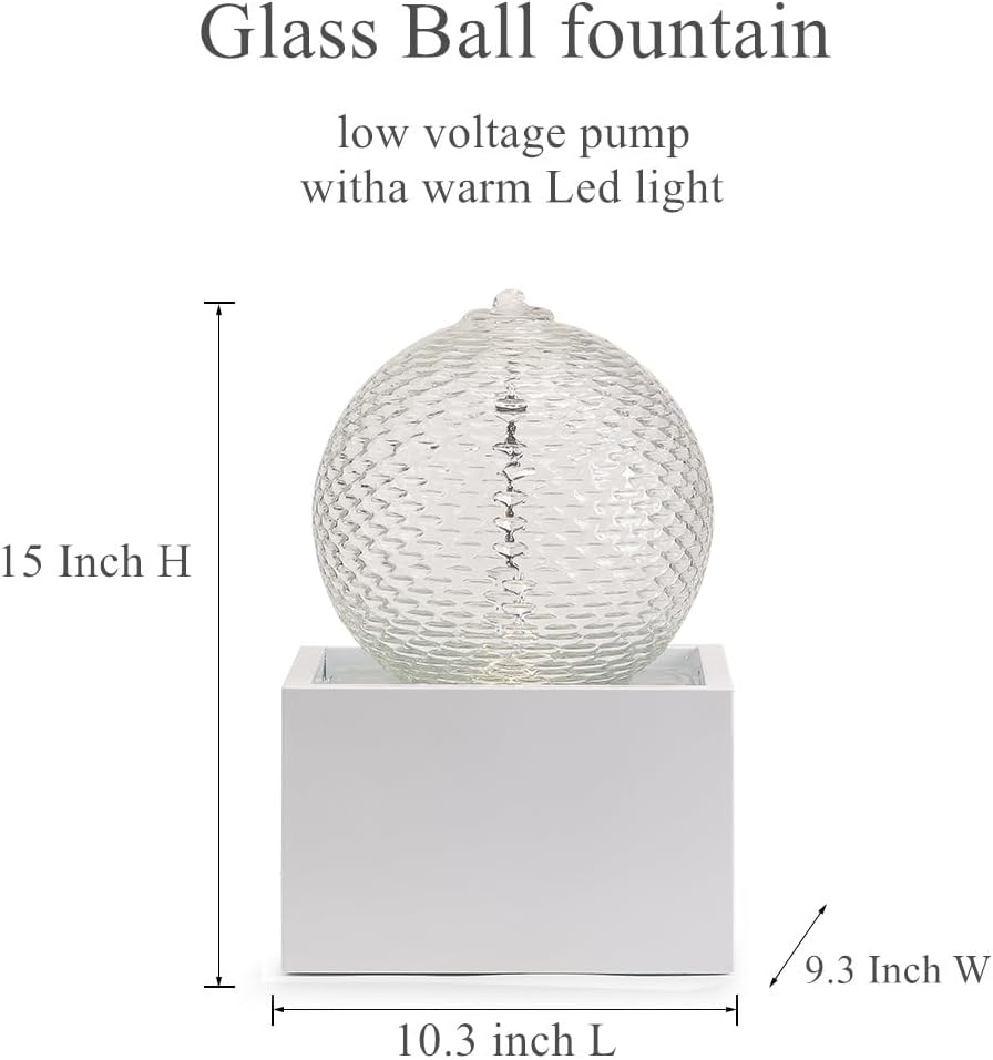 Indoor Water Feature Tabletop Ceramic Fountain Home Kitchen Office Decoration Modern Design Style (White Bigger Size)-VerdiqueGarden