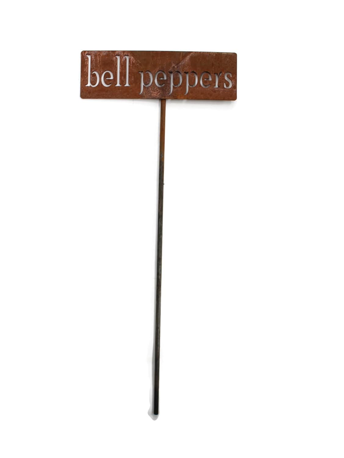 Classic Metal Garden Markers 19 Inches Tall (bell peppers, Naturally Rusted)-VerdiqueGarden