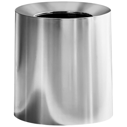 Modern Polished Stainless Steel Design Garbage Can - 12L I 3.2-Gallon Spill-Proof Trash Basket - Indoor Outdoor Waste Bin w/Removable Trash Bin Liner with Wide Rim-VerdiqueGarden