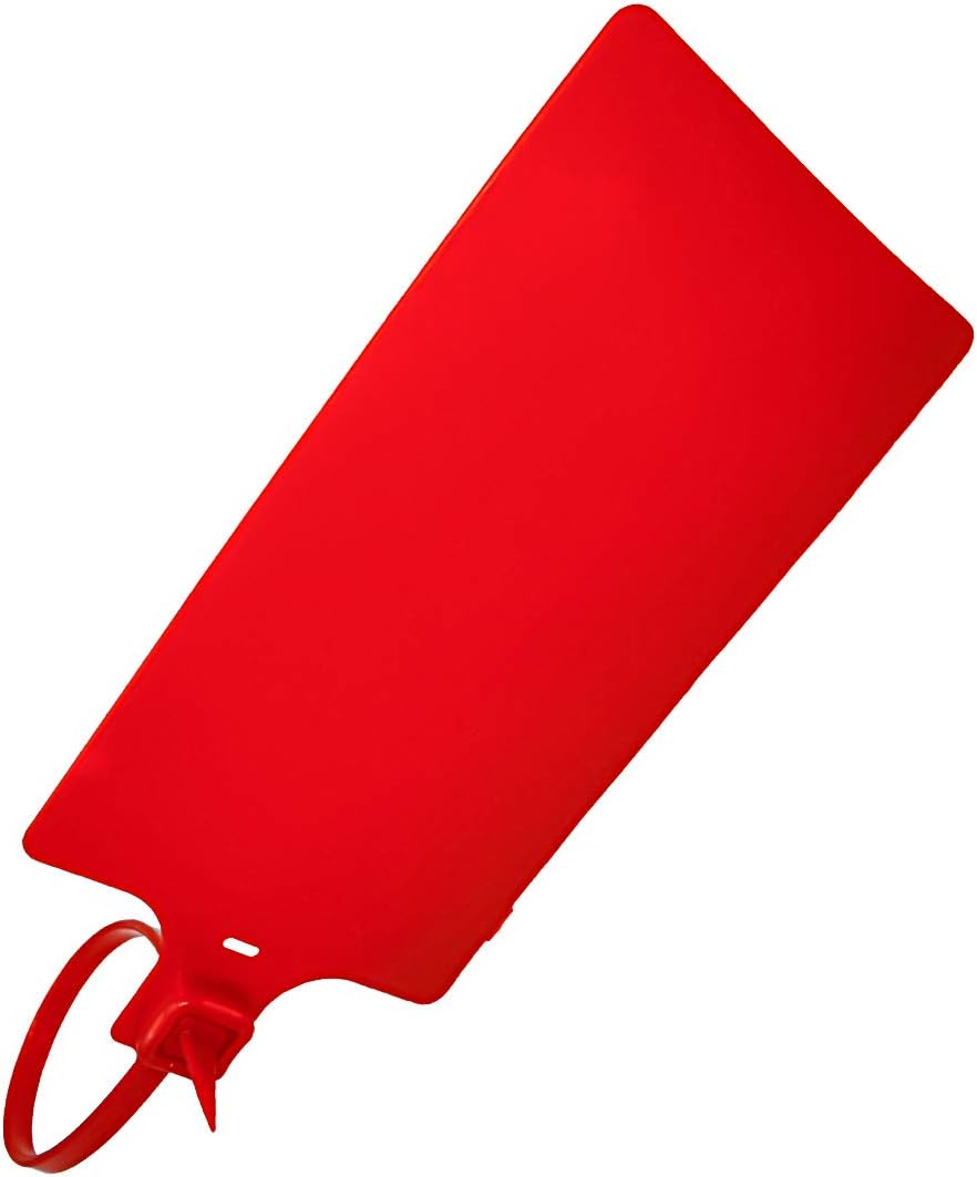 Blank Waterproof Plastic Tags Marker Ties Large Labeling Tags Fastener 2.28"×3.94" 200 pcs Red-VerdiqueGarden