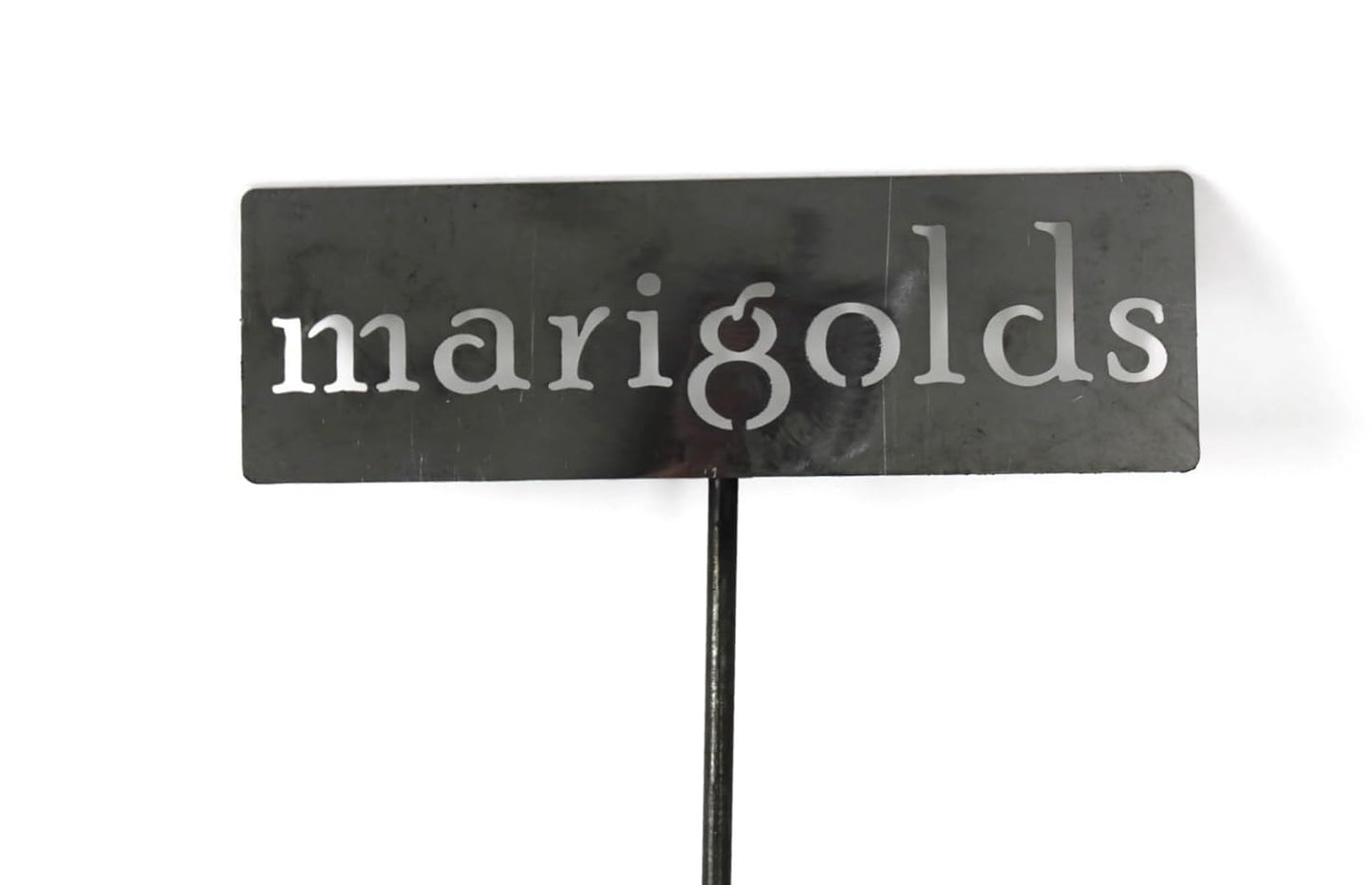 Classic Metal Garden Markers 19 Inches Tall (marigolds, Raw, Unfinished Steel (will rust with time))-VerdiqueGarden