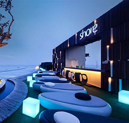 Mr.Go 14-Inch Color Changing LED Cube Light Stool, Glow Cube Seat for Kids, Modern LED Light Side Table, 16 RGB Colors LED Mood Lighting, Ideal for Home Garden Patio Bar Pool Party Decorative Lighting-VerdiqueGarden