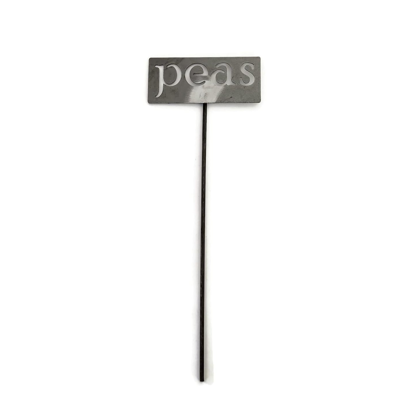 Classic Metal Garden Markers 19 Inches Tall (peas, Raw, Unfinished Steel (will rust with time))-VerdiqueGarden