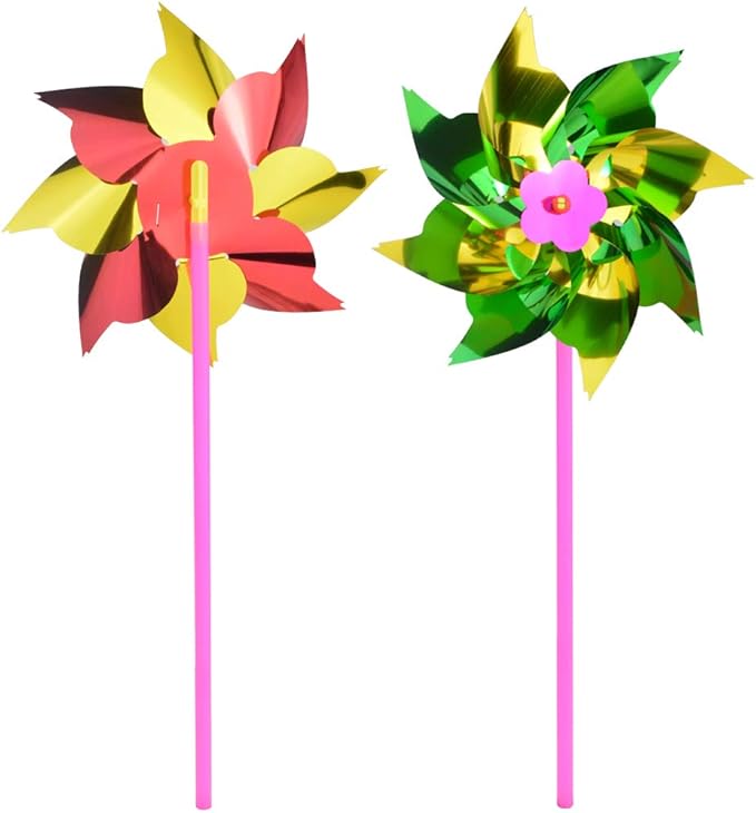 50pcs Plastic Rainbow Pinwheel,Windmill Party Pinwheels DIY Pinwheels Set for Kids Toy Garden Lawn Party Decor (50)-VerdiqueGarden