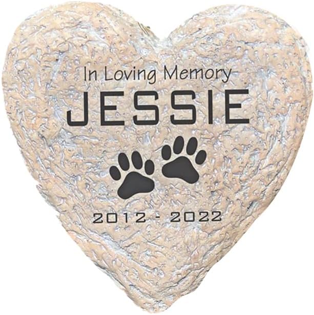 GiftsForYouNow Engraved in Loving Memory Pet Memorial Garden Stone, 8.5 Inch Heart-Shaped, Durable, Waterproof, Temporary Grave Marker, Dog Tombstone-VerdiqueGarden