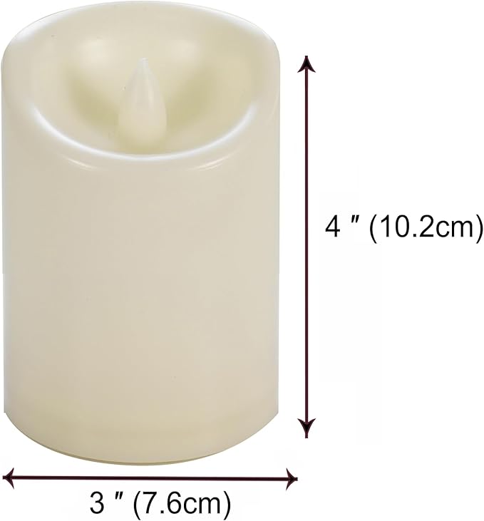 CANDLE CHOICE Waterproof Outdoor Battery Operated Flameless Candles with Timer Flickering Plastic Resin Electric LED Pillar Lights for Lantern Patio Garden Wedding Party Decorations 3x4 Inches 2 Pack-VerdiqueGarden