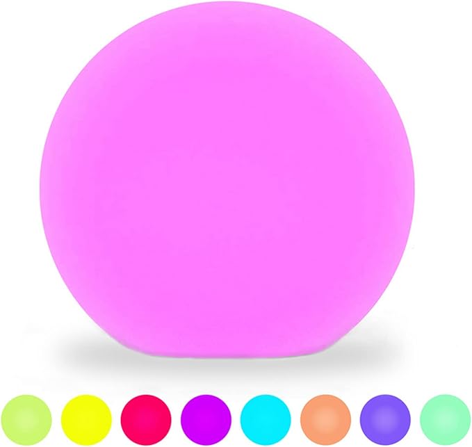 8-Inch LED Ball Light, Multi-Color Rechargeable Night Lights Waterproof Dimmable Mood Lamp with Remote for Home Garden Patio Party Bar Decors-VerdiqueGarden
