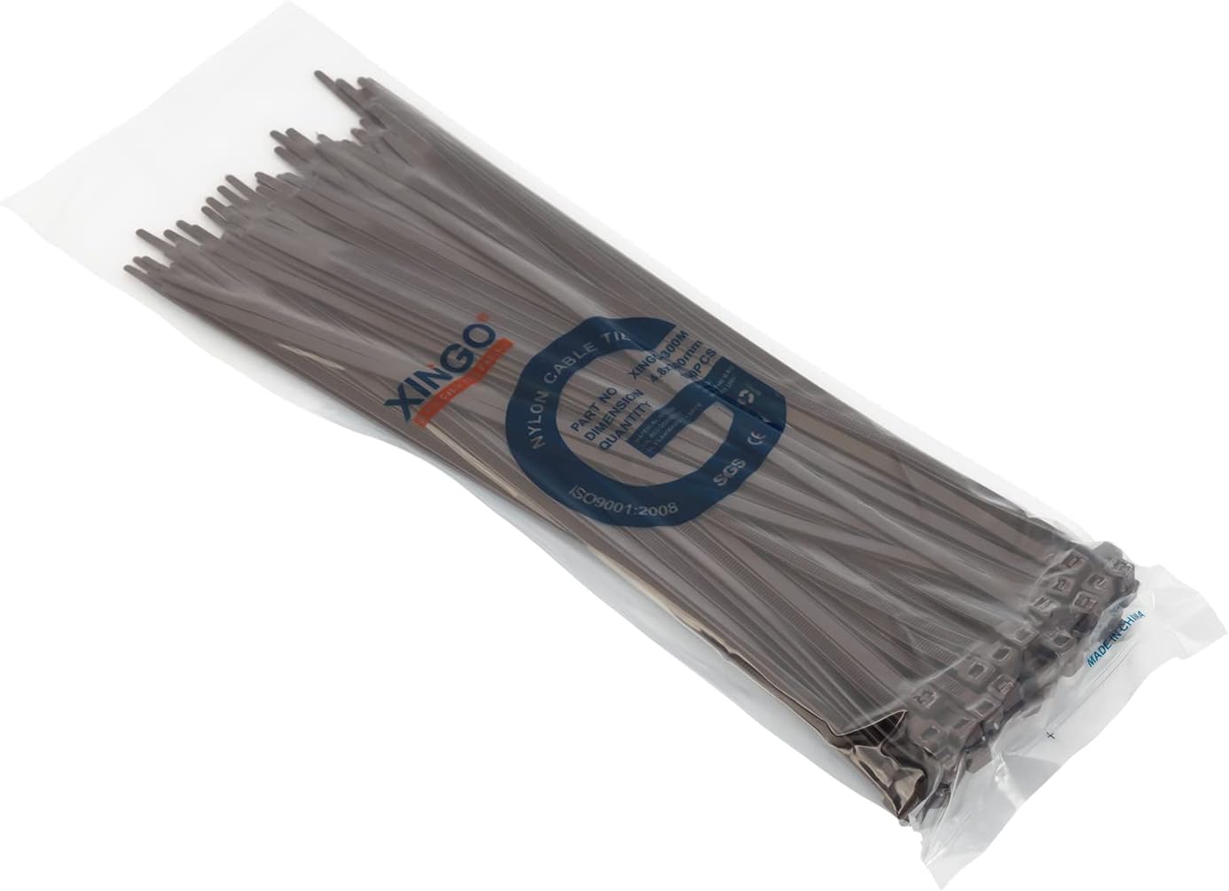 XINGO 100PCS Cable Zip Ties Heavy Duty, Premium Nylon Plastic Wire Ties with 50 Pounds Tensile Strength, Self-Locking Black Nylon Zip Ties for Indoor and Outdoor (12 inch, Brown)-VerdiqueGarden