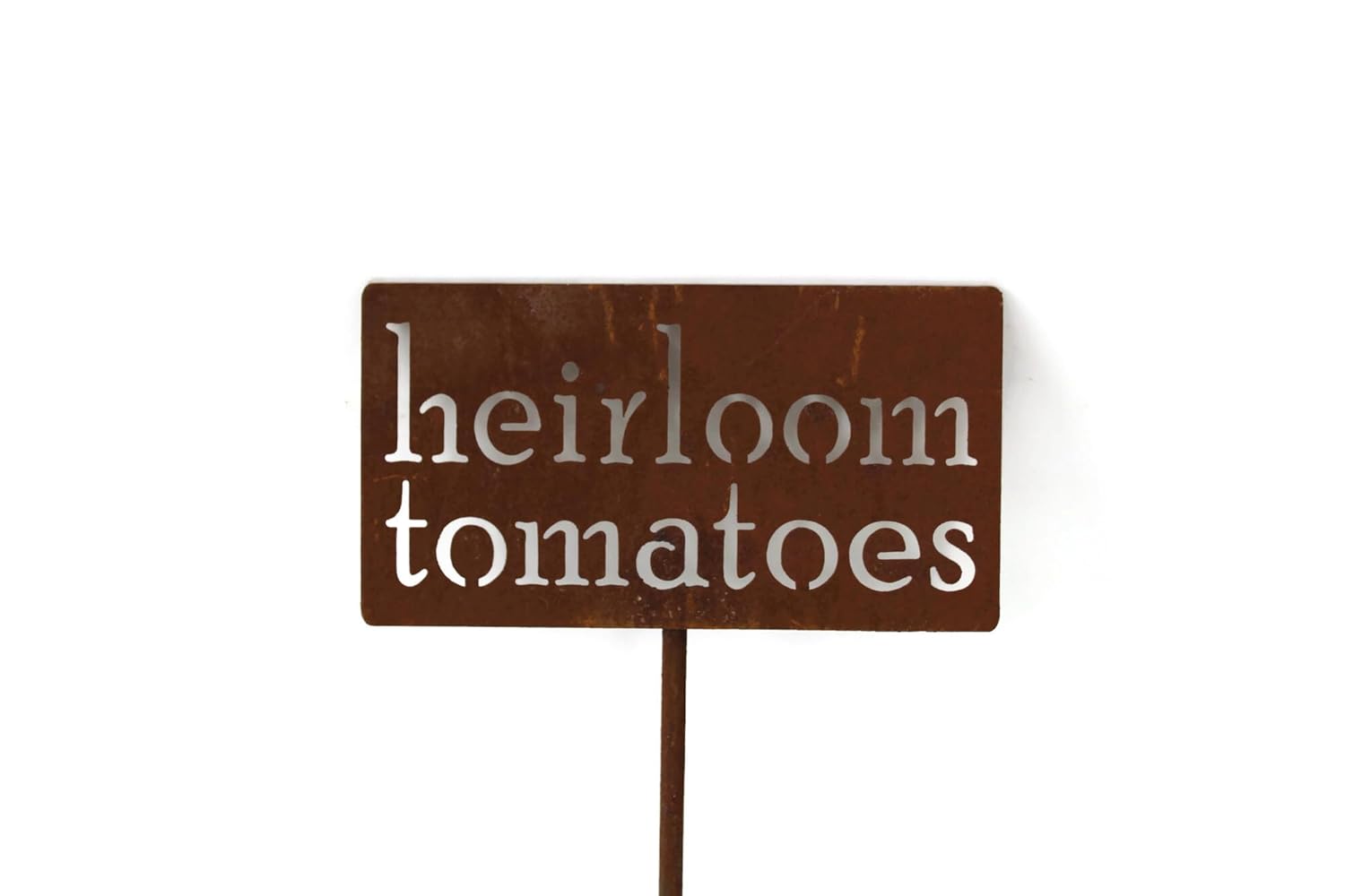Classic Metal Garden Markers 19 Inches Tall (heirloom tomatoes, Naturally Rusted)-VerdiqueGarden