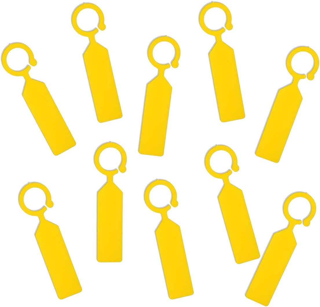 MHY 100 Pcs Thick Plastic Labels - Garden Waterproof Plant Tags - 4.3 inch Color Hanging Markers for Potted Plants, Nurseries, Trees, Gardening (Yellow)-VerdiqueGarden