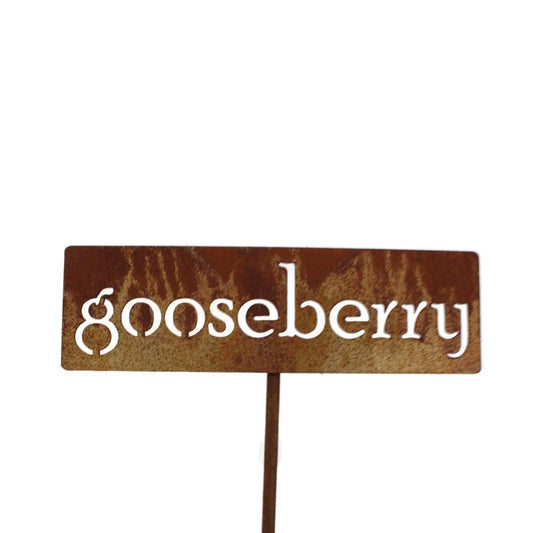 Classic Metal Garden Markers 19 Inches Tall (gooseberry, Naturally Rusted)-VerdiqueGarden