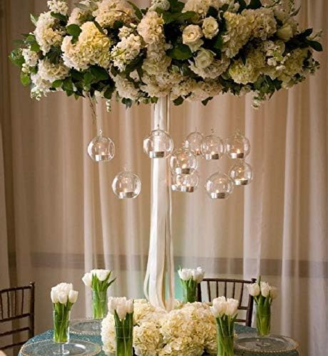 12 Pcs 3.15"/ 8cm Hanging Glass Tealight Holder Globe Plant Terrariums Glass Orbs Air Plants Tea Light Candle Holders Home Decor Indoor Outdoor Garden (with 2 Holes, 9 Pcs + 3 Pcs)-VerdiqueGarden