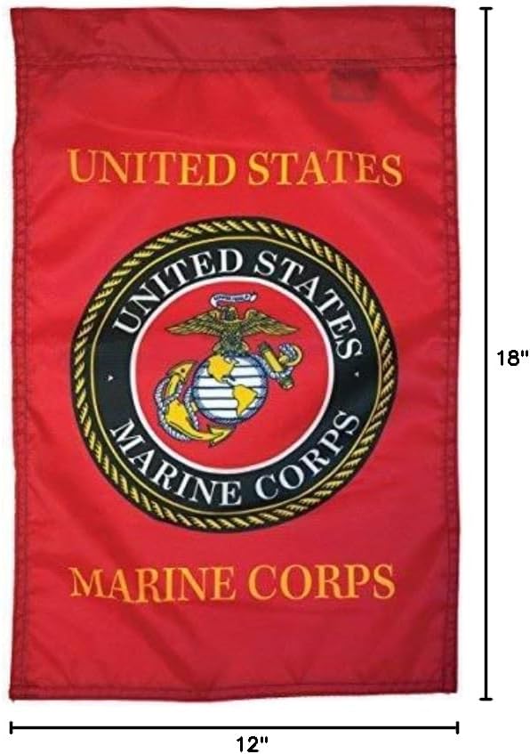 FlagSource U.S. Marine Corps Nylon Military Flag, Made in The USA, 18x12"-VerdiqueGarden