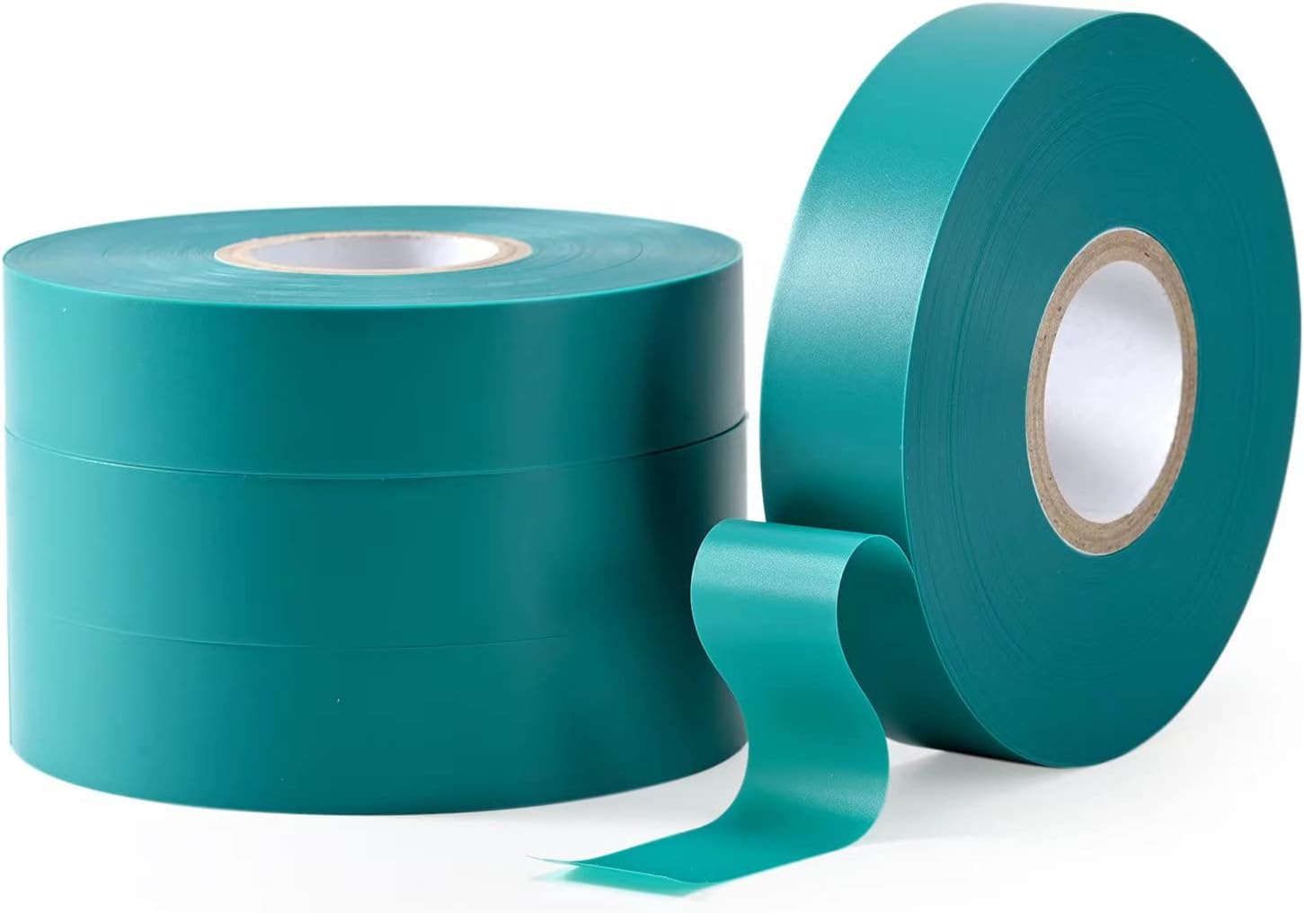 4 Rolls Stretch Tie Tape, 1” Wide 200FT Reusable Garden Plant Ties Green Tapes for Plants, Thick Garden Vinyl Stake Ribbon for Branches Flowers Tomatoes Indoor Outdoor Greenhouse-VerdiqueGarden