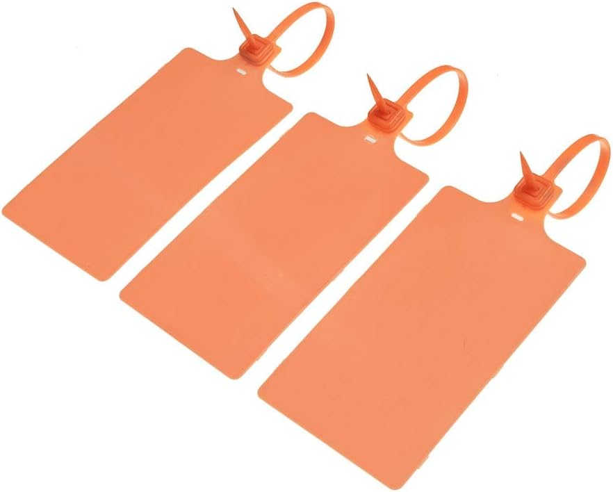 Plastic Seals Shipping Tags Logistics Use Big Sign Tie Large Label Tie, 255mm Total Length, Package of 100pcs (Orange)-VerdiqueGarden