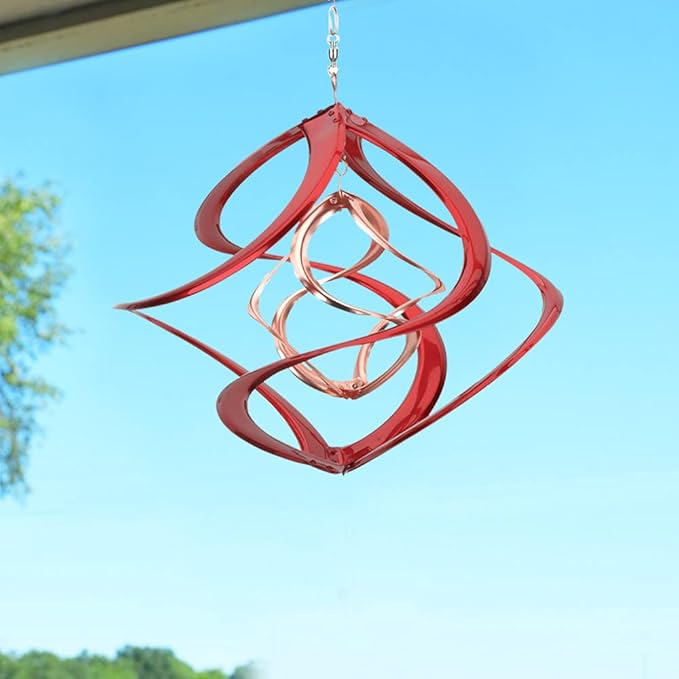 Red Carpet Studios 31092 Cosmix Wind Spinner Double Helix, 14-Inch, Red &Copper-VerdiqueGarden