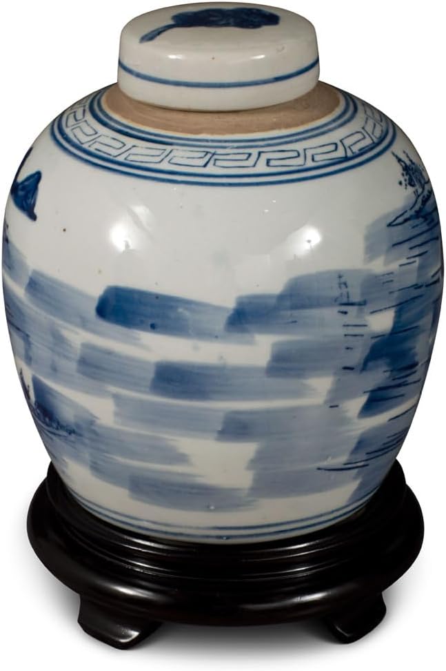 China Furniture and Arts Blue and White Porcelain Scenery Chinese Jar-VerdiqueGarden