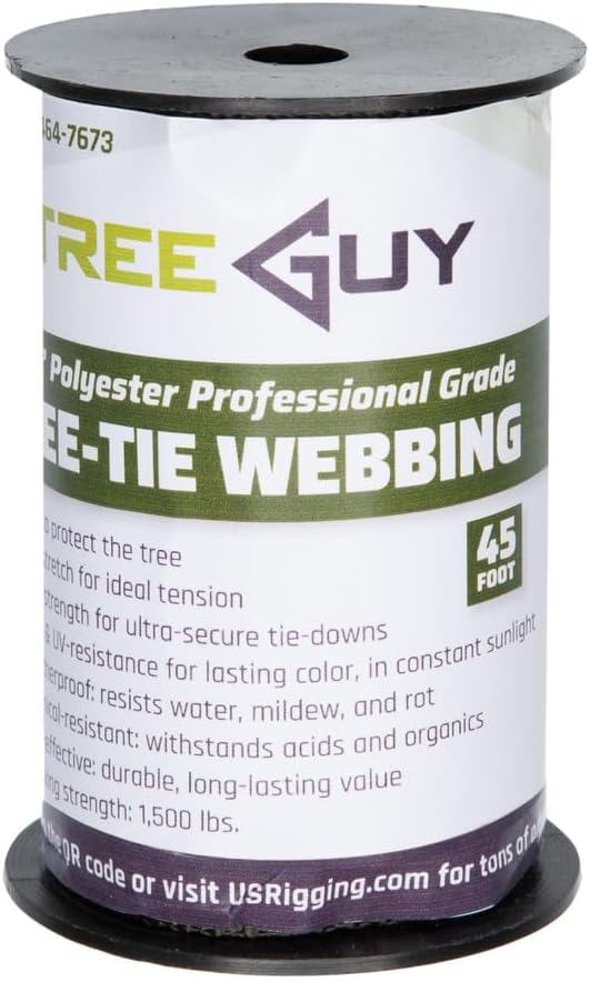 1 Roll 45 Feet Tree Tie Strap for Plant Support, Garden Strap for Outdoor Tree Straightening, Webbing Straps for Staking, 3/4 Inch Width Guying Material, 1500 Lbs Strength (Green) - 45 Feet-VerdiqueGarden