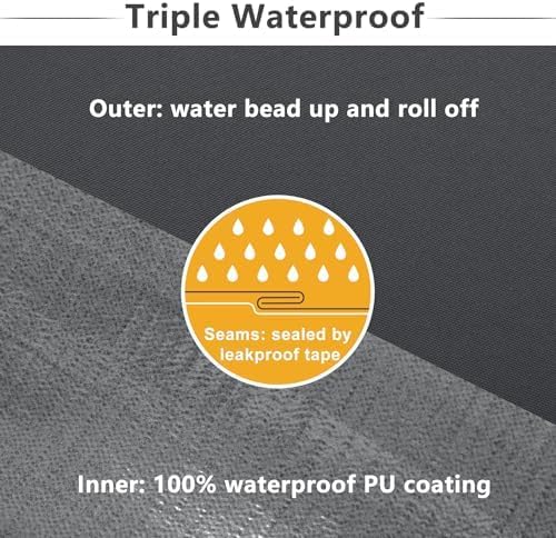 Favoyard Patio Chair Cushions 18 x 18 x 3 Inch Waterproof Outdoor Seat Cushions for Patio Furniture 3-Year Color Fastness Garden Sofa Couch Pads with Handle & Adjustable Straps Set of 2, Dark Grey-VerdiqueGarden