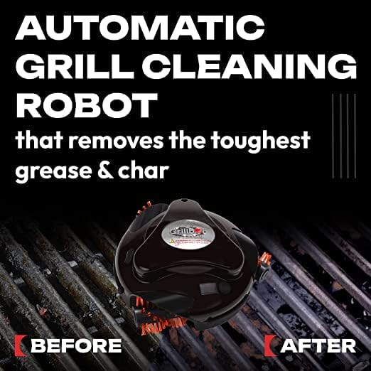 Grillbot Automatic Grill Cleaning Robot with Nylon Brushes, BBQ Grill Cleaner, Grill Brush, Grill Scraper, BBQ Accessories (Black Grillbot)-VerdiqueGarden