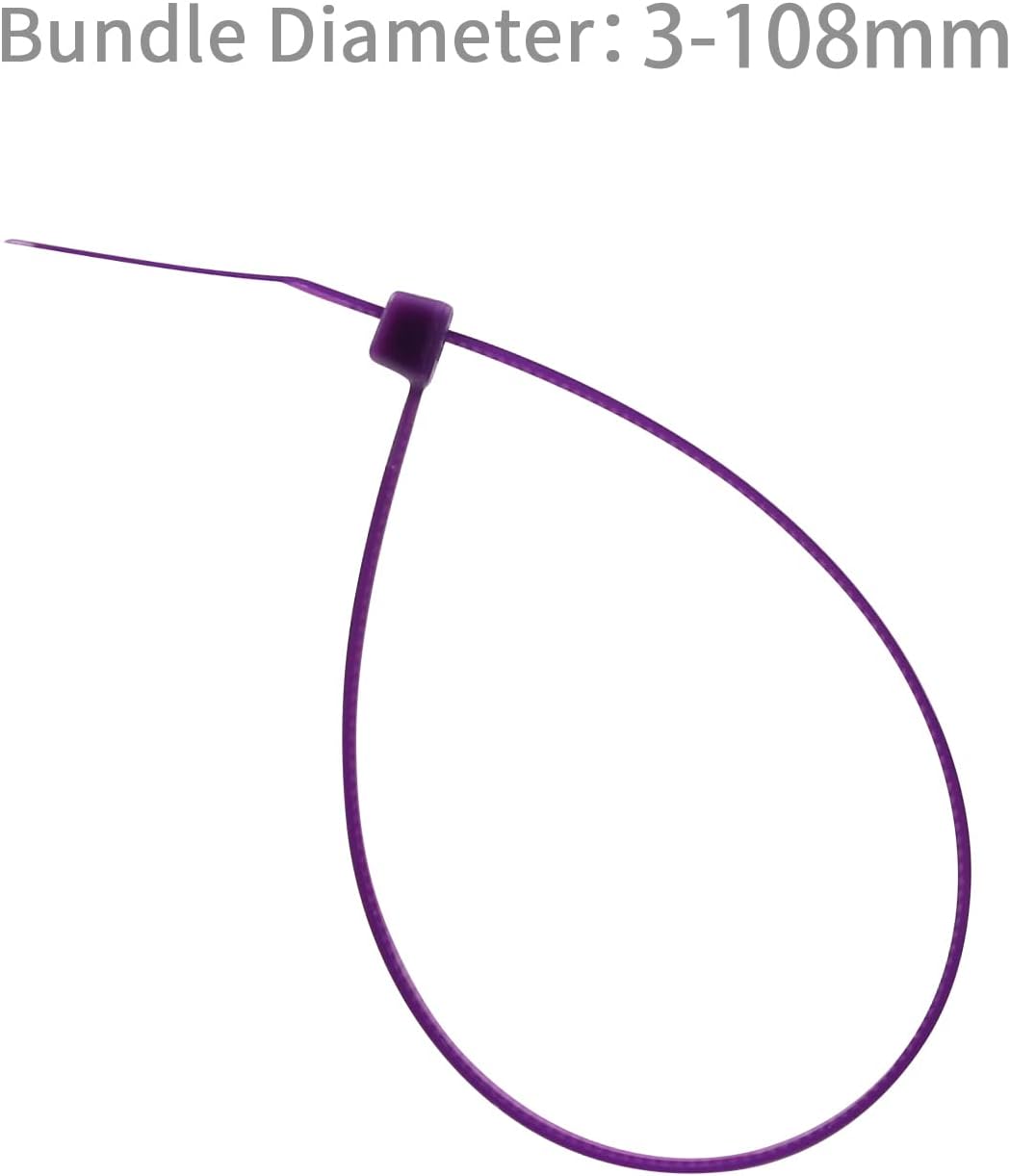 XINGO 100PCS Cable Zip Ties Heavy Duty, Premium Nylon Plastic Wire Ties with 50 Pounds Tensile Strength, Self-Locking Black Nylon Zip Ties for Indoor and Outdoor (16 inch, Purple)-VerdiqueGarden