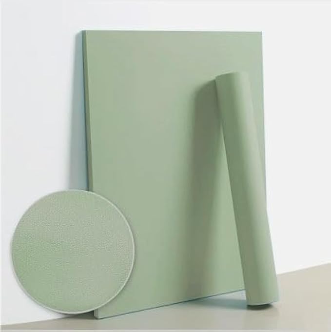 Dimoon 78.7''x17.3'' Green Skin Peel and Stick Wallpaper Contact Paper Modern Self Adhesive Wall Paper Removable Renter Friendly Textured Solid Color Vinyl Roll (78.7''x17.3'',Light Green Skin)-VerdiqueGarden