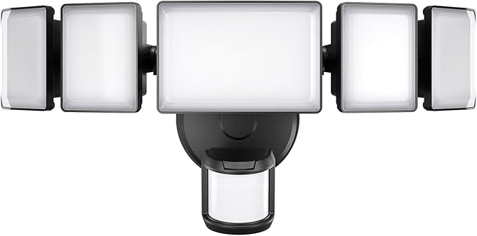 Olafus 100W Motion Sensor Outdoor Lights, 10000LM 6500K Daylight Flood Lights Outdoor Motion Sensor, Dusk to Dawn Outdoor Lighting, IP65 Waterproof Motion Detector Lights for Outside, Black-VerdiqueGarden