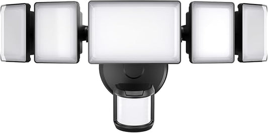Olafus 100W Motion Sensor Outdoor Lights, 10000LM 6500K Daylight Flood Lights Outdoor Motion Sensor, Dusk to Dawn Outdoor Lighting, IP65 Waterproof Motion Detector Lights for Outside, Black-VerdiqueGarden