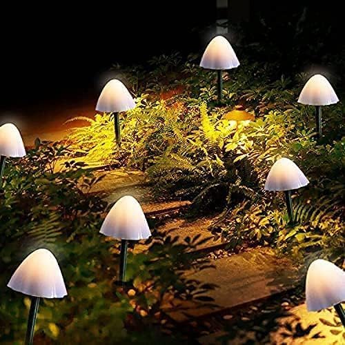 Outdoor Solar Garden Lights, Mini Solar Mushroom Light Outdoor Waterproof Cute Mushroom Shaped Pathway Landscape Lights for Yard Patio Party Wedding Festival Decoration (Warm White)-VerdiqueGarden