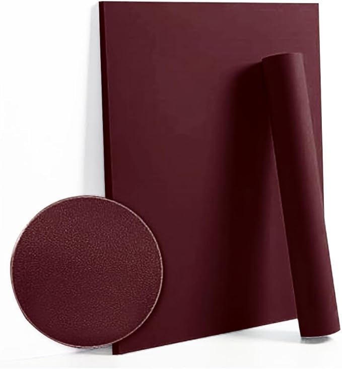 Dimoon 236''x17.7'' Red Peel and Stick Wallpaper Contact Paper Modern Self Adhesive Wall Paper Removable Renter Friendly Textured Solid Color Shelf Cabinet Vinyl Roll (236''x17.7'',Retro Red)-VerdiqueGarden