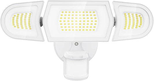Olafus 100W LED Security Light Motion Sensor Outdoor Light, Motion Flood Light Dusk to Dawn, 9000LM Super Bright 6500K Exterior Motion Detector Floodlight for Garage Yard Porch Eave IP65, White-VerdiqueGarden