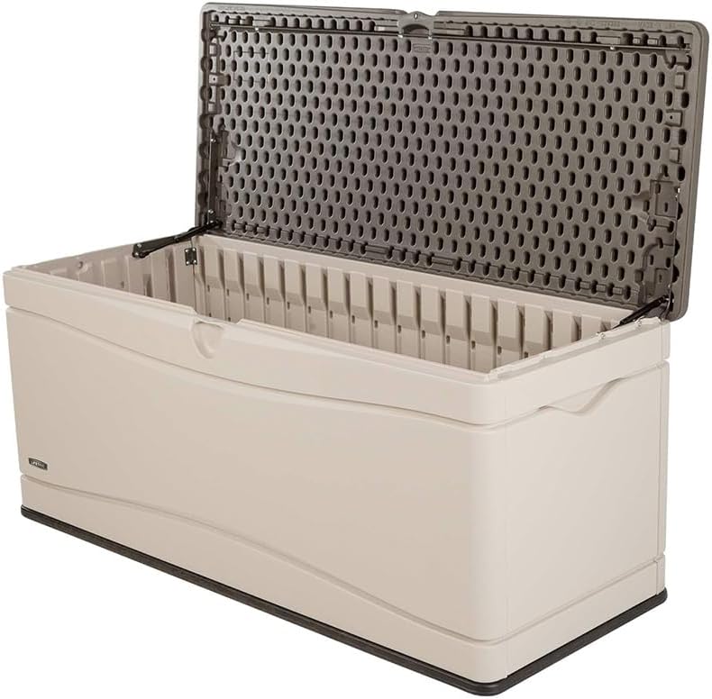Lifetime 60012 Extra Large Deck Box, 130 Gallon, Desert Sand/Brown-VerdiqueGarden