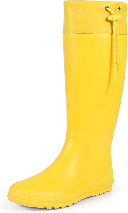 Asgard Packable Tall Rain Boots for Women Waterproof Rubber Garden Boots Ultra Lightweight Flat Mud Boots- NOT FOR WIDE CALF-VerdiqueGarden