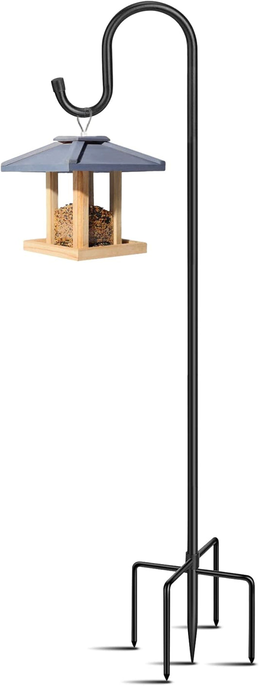Adjustable Shepards Hooks for Outdoor with 5 Prong Base Shepherds Hooks for Outdoor Stand Pole for Humming Bird Feeder for Hanging Solar Lights Outdoor Garden Wedding Decor (48in)-VerdiqueGarden
