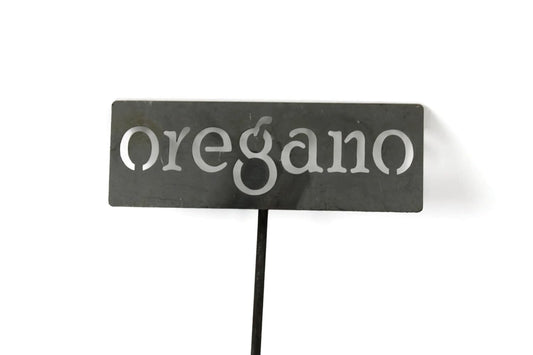 Classic Metal Garden Markers 19 Inches Tall (oregano, Raw, Unfinished Steel (will rust with time))-VerdiqueGarden