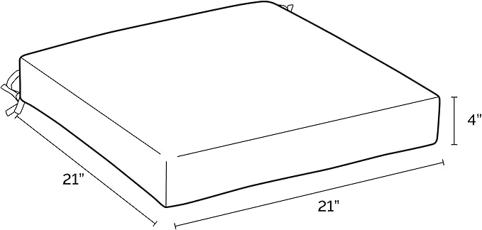 Arden Seat Cushion, 21 x 21, Rain-Proof, Fade Resistant, Cushion for Patio Dining, Adirondack, and Outdoor Chairs Ruby Red Leala-VerdiqueGarden