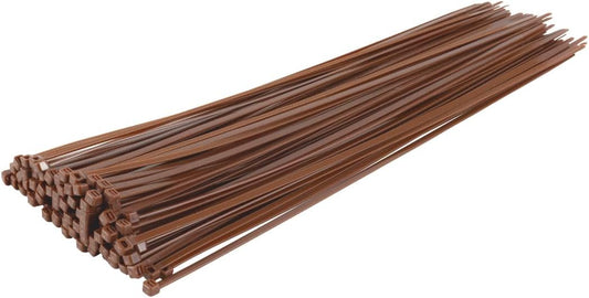 GTSE 14 Inch Brown Zip Ties, 100 Pack, 50lb Strength, UV Resistant Long Nylon Cable Ties, Self-Locking 14" Tie Wraps-VerdiqueGarden