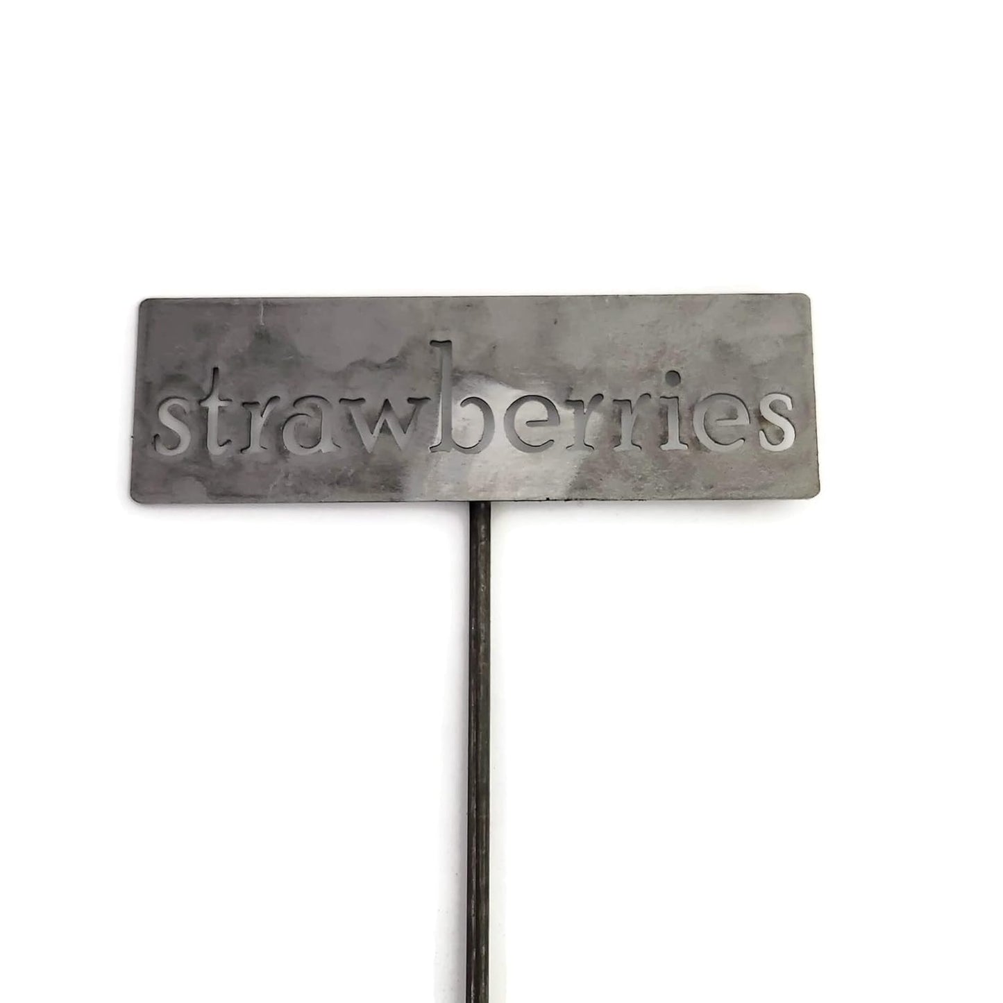 Classic Metal Garden Markers 19 Inches Tall (strawberries, Raw, Unfinished Steel (will rust with time))-VerdiqueGarden