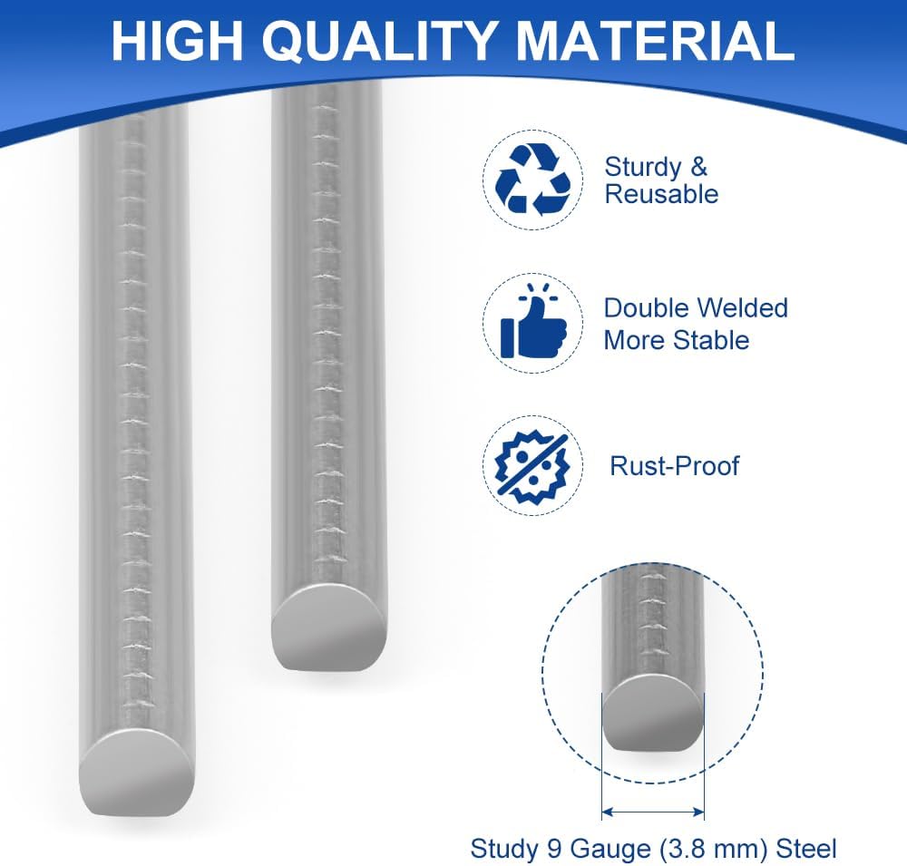 25 Pack Heavy Duty Metal H-Stakes H Frame Wire Stakes, 17'' x 7'' Yard Sign Stake for 4mm Corrugated Signs-VerdiqueGarden