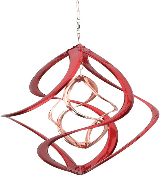 Red Carpet Studios 31092 Cosmix Wind Spinner Double Helix, 14-Inch, Red &Copper-VerdiqueGarden