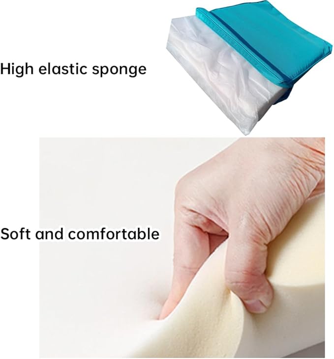 3-Pack Outdoor Patio Furniture Replacement Cushions Set–High-Elastic Sponge Cushions Fit 4-Piece Wicker Rattan Sofa, Loveseat & Chairs, 36x18x2 & 18x18x2, Waterproof, Fade-Resistant (Lake blue)-VerdiqueGarden