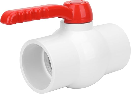 3Inch PVC Ball Valve Water Pipe Shut-off Valve Socket with Red T-Handle for Cold Water Supply lines, Irrigation Pipe fitting System(Socket x Socket), 3" PVC Water Shut-off Valves Fitting, SCH40-VerdiqueGarden
