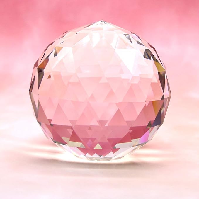 Clear Crystal Suncatcher Ball Prism Glass Sphere Faceted Gazing Ball Rainbow Maker Window Prisms Suncatcher for Window, Sun Catcher(80mm/3.15inch)-VerdiqueGarden