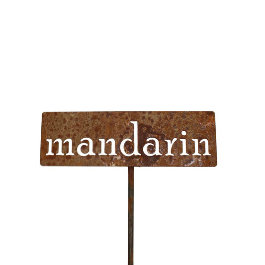 Classic Metal Garden Markers 19 Inches Tall (mandarin, Naturally Rusted)-VerdiqueGarden