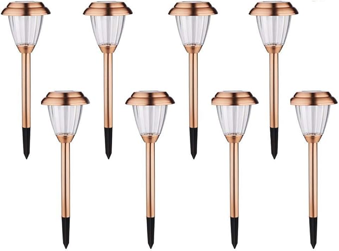 Solar Lights Outdoor - 8 Pack Copper Garden Walkway Lights Solar Powered Waterproof for Garden, Lawn, Yard, Pathway-VerdiqueGarden