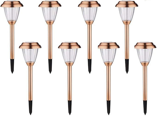 Solar Lights Outdoor - 8 Pack Copper Garden Walkway Lights Solar Powered Waterproof for Garden, Lawn, Yard, Pathway-VerdiqueGarden